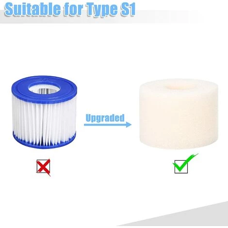 Cisea 4 Pièces Éponge Filtrante Type S1, Cartouche De Filtre En Mousse, Mousse Pour Filtre Piscine, Réutilisables Et Lavables, Filtre En Mousse Pour Spa, Piscine, Jacuzzi 3 Cisea 4 Pièces Éponge Filtrante Type S1, Cartouche De Filtre En Mousse, Mousse Pour Filtre Piscine, Réutilisables Et Lavables, Filtre En Mousse Pour Spa, Piscine, Jacuzzi – Image 3