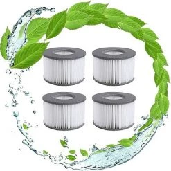 GrooFoo Filtres De Rechange Pour Mspa Cartouche Filtrante,pour Sous-Marins Et Spa Chauds,Convient Pour Tous Les Jacuzzis Actuels,pour Piscines Gonflables - Modèle à Partir De 2020 (4pièces) GrooFoo
