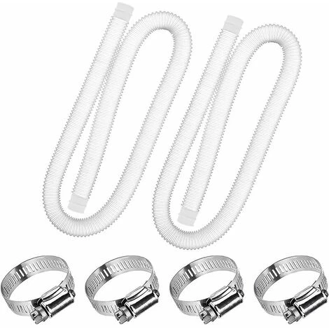 QERSTA Tuyau De Rechange Pour Piscine De 1,25 Po De Diamètre Pour Piscines Hors Terre, Piscine Avec Pince Métallique Pour Pompe De Filtre Intex Ou Tuyaux De 3,2 Cm - 1,5 Mètre De Long (Paquet De 2)LO-Ron 1 QERSTA Tuyau De Rechange Pour Piscine De 1,25 Po De Diamètre Pour Piscines Hors Terre, Piscine Avec Pince Métallique Pour Pompe De Filtre Intex Ou Tuyaux De 3,2 Cm - 1,5 Mètre De Long (Paquet De 2)LO-Ron
