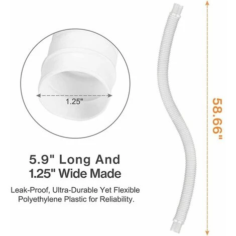 QERSTA Tuyau De Rechange Pour Piscine De 1,25 Po De Diamètre Pour Piscines Hors Terre, Piscine Avec Pince Métallique Pour Pompe De Filtre Intex Ou Tuyaux De 3,2 Cm - 1,5 Mètre De Long (Paquet De 2)LO-Ron 2 QERSTA Tuyau De Rechange Pour Piscine De 1,25 Po De Diamètre Pour Piscines Hors Terre, Piscine Avec Pince Métallique Pour Pompe De Filtre Intex Ou Tuyaux De 3,2 Cm - 1,5 Mètre De Long (Paquet De 2)LO-Ron – Image 2