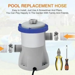 GRID COOL Tuyau De Rechange Pour Piscine De 1,25 Po De Diamètre Pour Piscines Hors Terre, Piscine Avec Pince Métallique Pour Pompe De Filtre Intex Ou Tuyaux De 3,2 Cm - 1,5 Mètre De Long (Paquet De 2)LO-Ron -Pompe et filtre de piscine Soldes 68492653 5