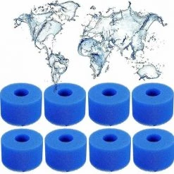 YOOUYIDA Lot De 8 Filtres En Mousse De Type S1, Spa Pour Intex S1, Réutilisables, Pour Piscine De Type S1, Pour Piscine, Aquarium, Spa.